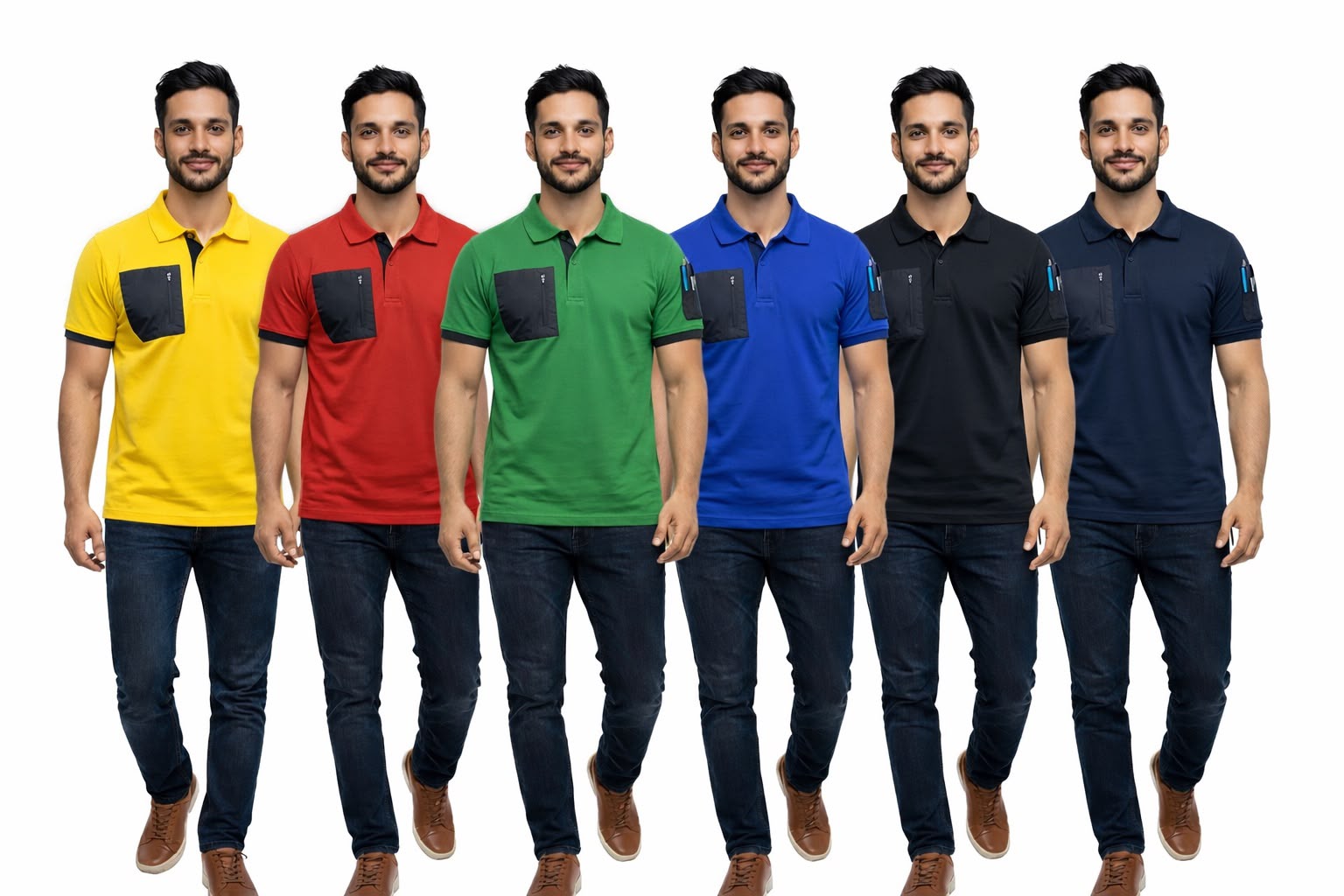 POLO YAKA T-SHİRT CEPLİ